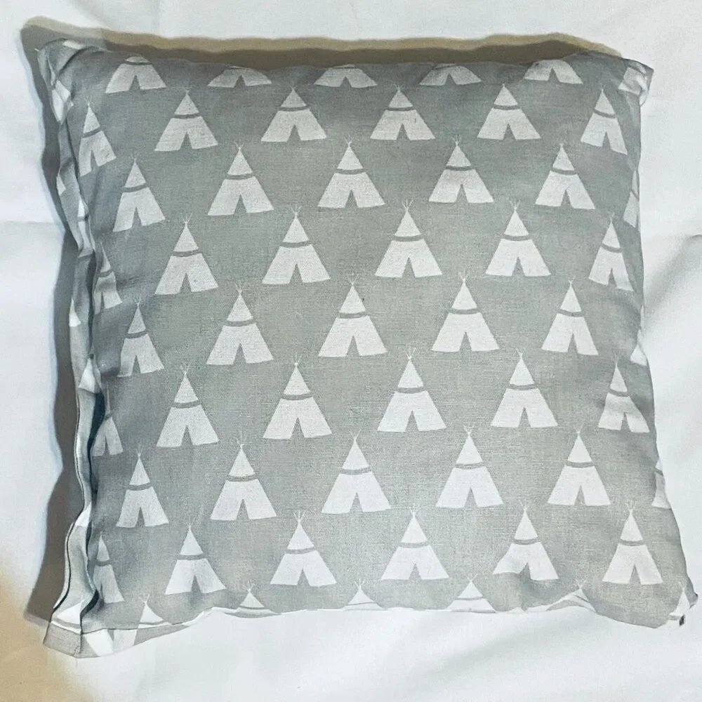 Pillow Decorative Accent Sz 16 X 14 Square Boho Beach Applique